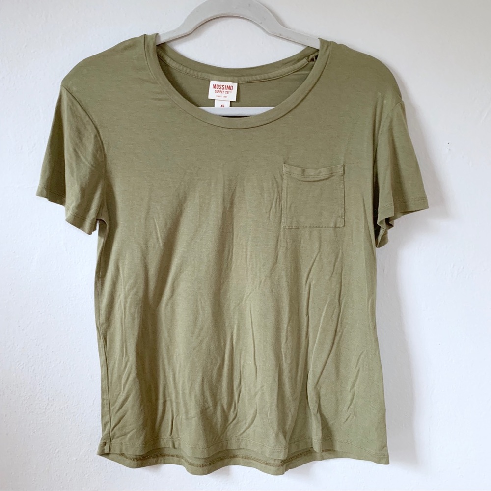 Mossimo Olive Green Pocket Tee